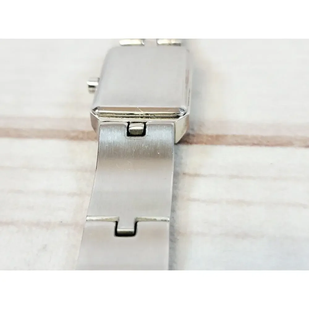 FOSSIL ES2160 Woman's Stainless Black Dial Crystal Accent Watch W/New Battery